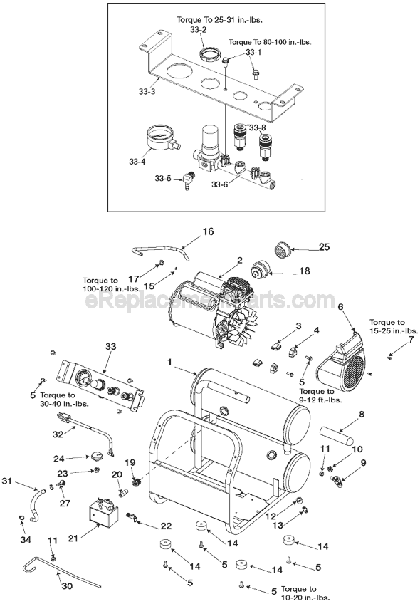 Page A Diagram and Parts List for CFFC350A Type 0 Porter Cable Compressor